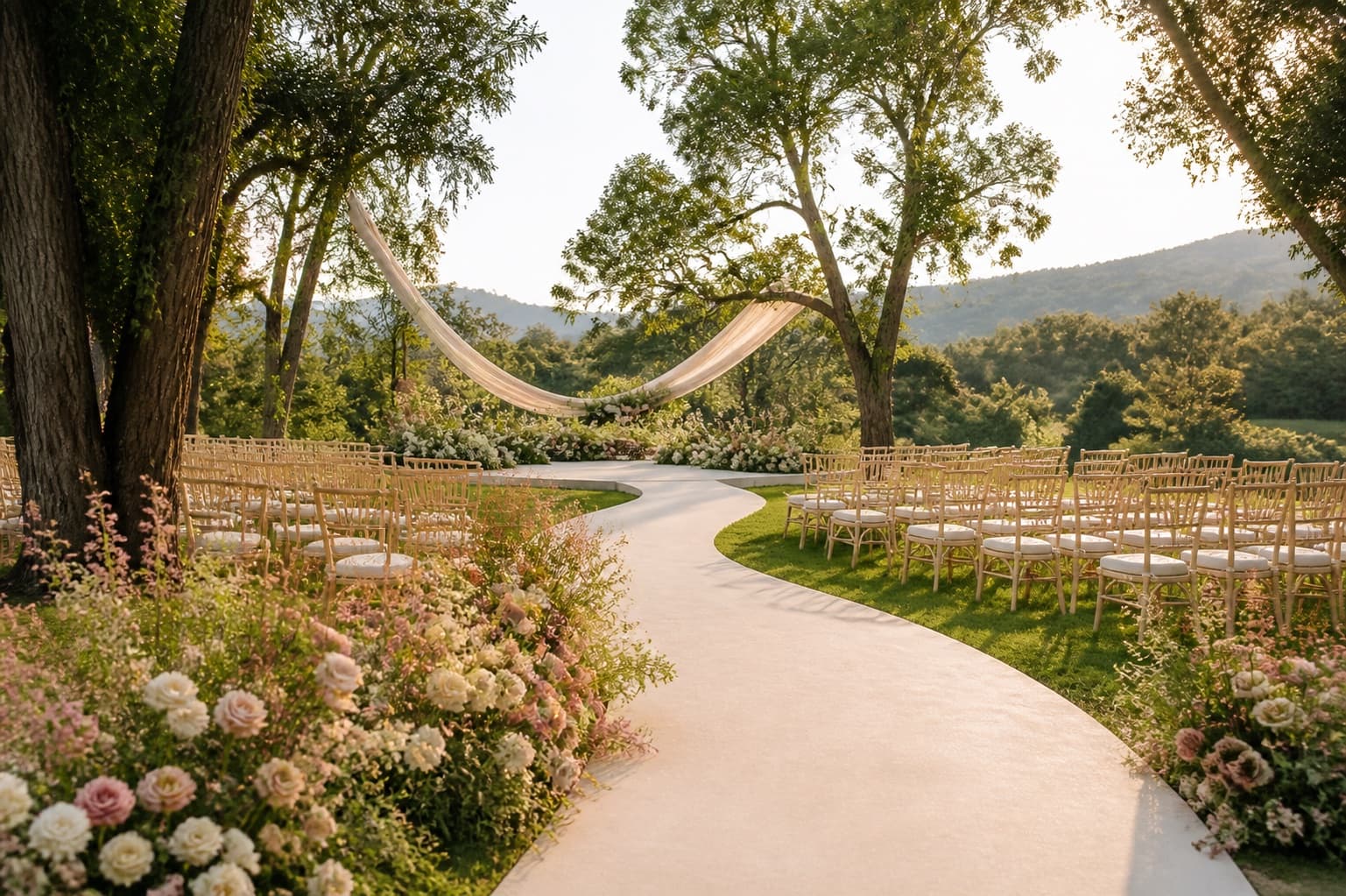 Floral Pastel garden venue detail