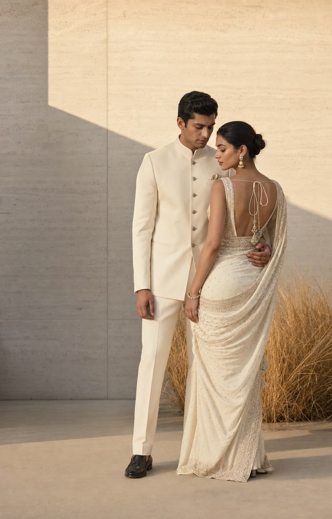 Modern Ivory wedding invitation preview